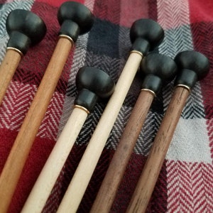 WALNUT JUMBO KNITTING Needles - 12&quot; long - Sizes 15, 17, 19, 35, and 50