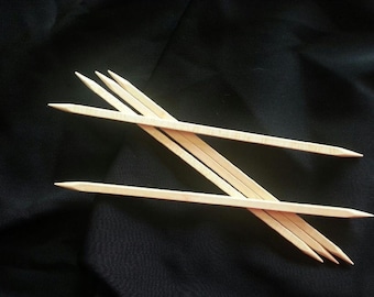 Prestige Square Wooden Maple  Double Point Wood Knitting Needles- Quality, Handmade & Beautiful- 7&quot; long - set of 5