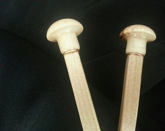 Prestige Square Wooden  Maple Knitting Needles- Quality, Handmade & Beautiful- 12&quot; long