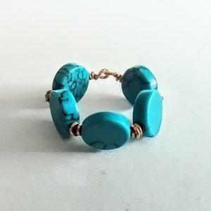 14k Gold Plated Unisex Ring. 14k gold plated ring. Turquoise stone ring . 14k gold plated jewelry. Spiritual stone ring. Semi precious stone