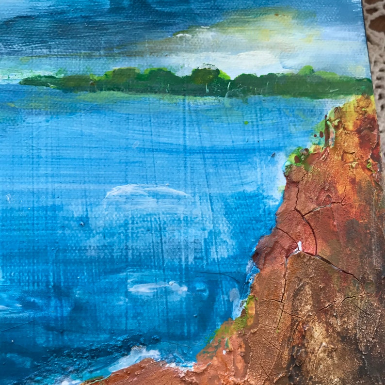 Original Painting Sea Art Contemporary Acrylic Painting Acrylic Abstract Art Brown Blue Green Home Decor Wall art