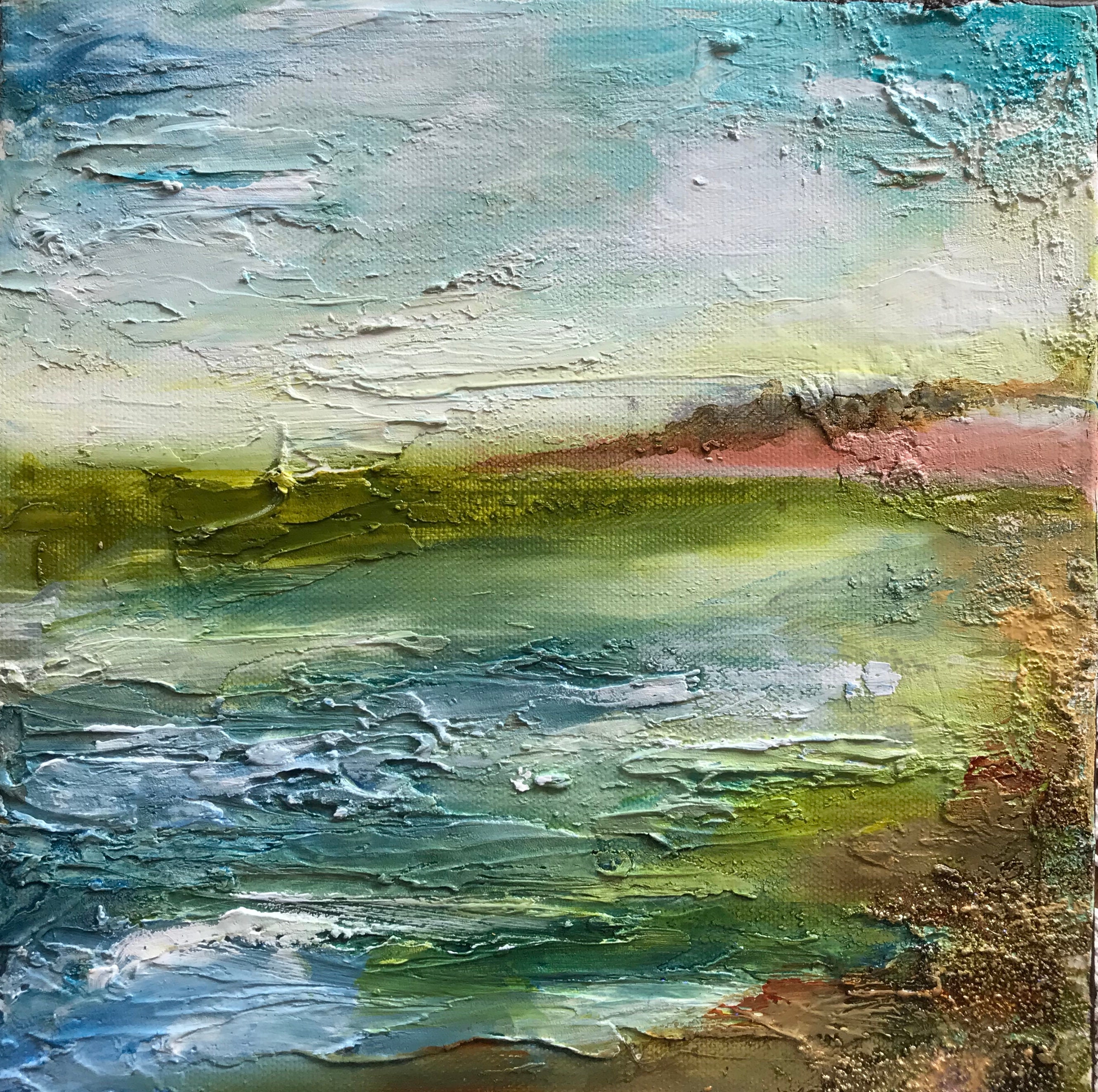 Original Painting Sea Art Contemporary Acrylic Painting Acrylic Abstract Art Brown Blue Green Home Decor Wall art