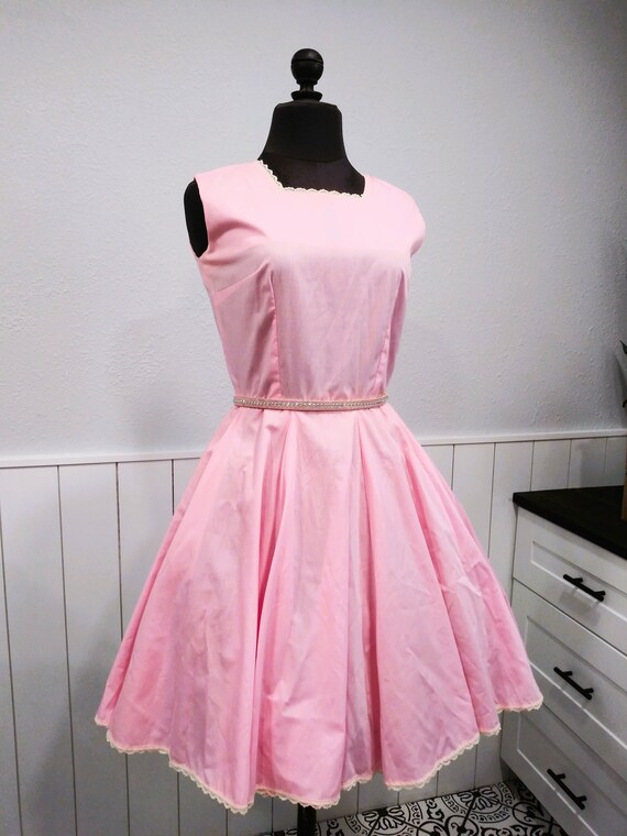 1960's Bubblegum Pink Square Dance Dress Sz 6/8 - image 2
