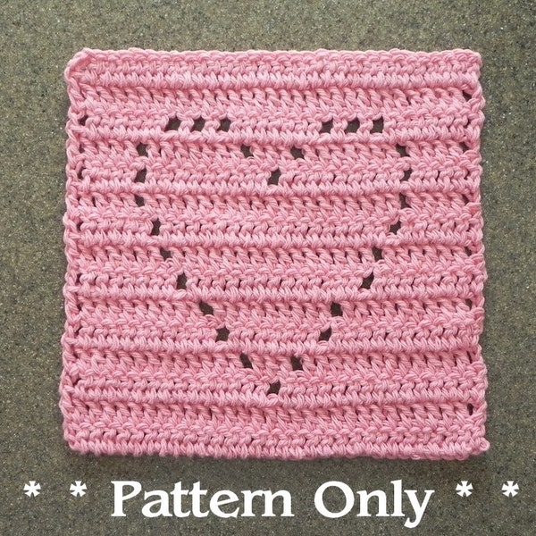 Crochet Heart Pattern for Dishcloth, Wash Cloth, Quilt Block for Baby Blanket, Afghan Square, PDF Heart Crochet Pattern