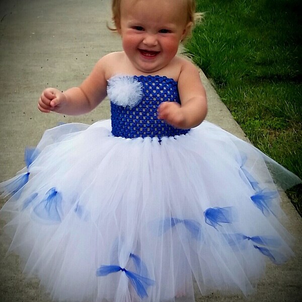 Beautiful in Blue Baby, Toodler, Girl's Tutu Dress with Color Accent in Skirt