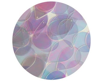 Sequins 38mm Hoop Teardrop Pear Red Gold Blue Silver Laser Hologram Choose Color