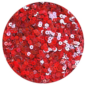 4mm Flat Sequins Red Lazersheen Prism Multi Reflective Metallic. Made in USA