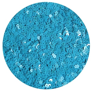 3mm Sequins Flat Round Sky Blue Opaque. Made in USA