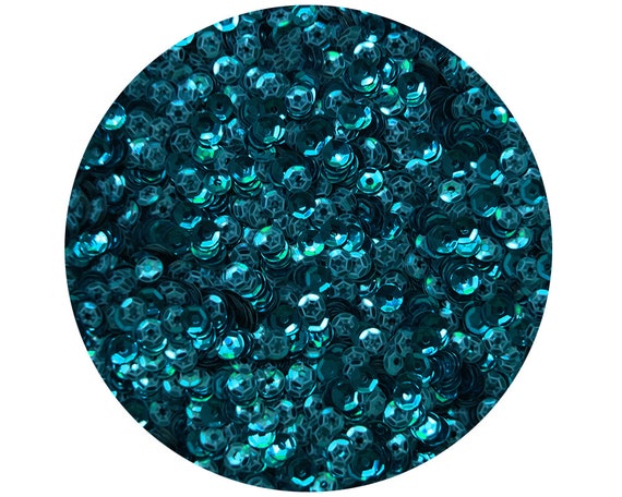 5mm Cup SEQUIN FACET PAILLETTES ~ TURQUOISE TEAL BLUE Metallic ~ Made in USA
