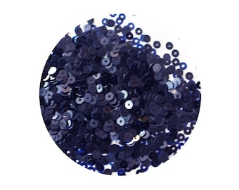 4mm Flat Sequins Midnight Ink Navy Blue Transparent See-Thru