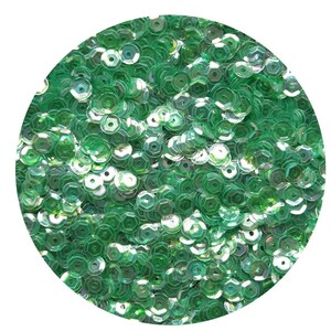5mm Cup Sequins Crystal Transparent Green Iris Rainbow Iridescent Loose Facet Paillettes