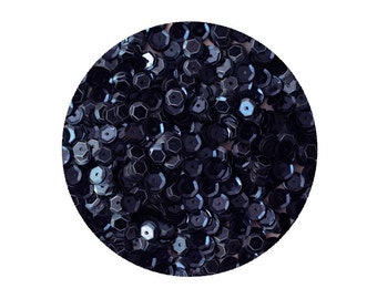 6mm Cup Sequins Navy Blue Metallic