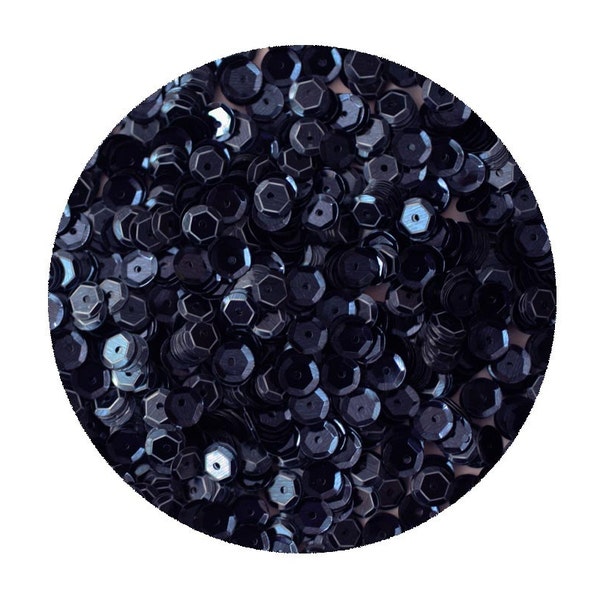 6mm Cup Sequins Bleu Marine Métallisé