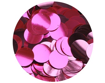 20mm Flat Round Sequins Rose Chaud Fluorescent Métallisé