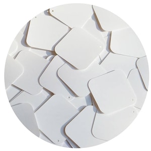 Square Diamond Sequin 1.5&quot; White Matte Silk Frost Couture Paillettes