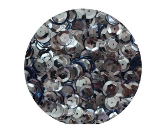 8 mm Kup-paljetter ljusblå metallic