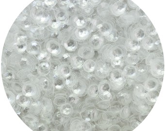 5mm Cup Sequins Crystal Clear Transparent Medium Hole Made in USA