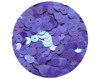 6mm Flat Round Sequins Purple Rainbow Iris Shiny Opaque