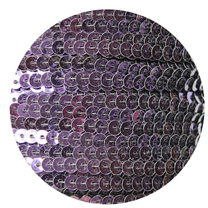 4mm flat Strung Sequin Trim Deep Purple Shiny Metallic -  Stitched for embroidery, embellishment. 5 yds. Made in USA
