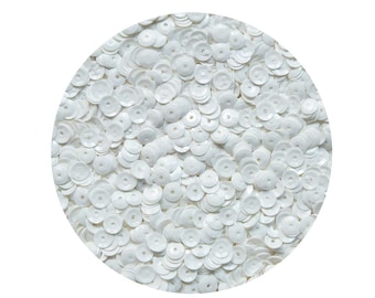 5mm Cup Sequins Opaque Glossy Bridal Snow White
