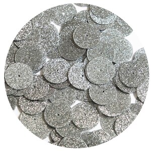 Round Sequin 15mm Platinum Gray Metallic Sparkle Glitter Texture Couture Paillettes