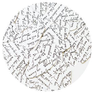 Sequin Fishscale Fin 1.5 inch Black White Midsummer Night's Dream Shakespeare Script Opaque Couture Paillette Sequins