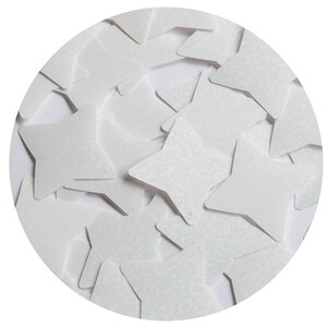 Star 4 Point Sequin 1.5&quot; White Crystal Hologram Glitter Sparkle Couture Paillettes