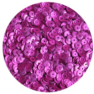 5mm Cup Pailletten Fuchsia Roze Matte Silk Frost Loose Facet Paillettes