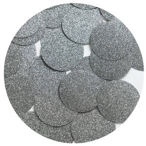 Round Sequin 40mm Platinum Gray Metallic Sparkle Glitter Texture Couture Paillettes