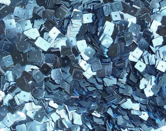 Sequins 5mm Square French Blue Metallic Made in USA