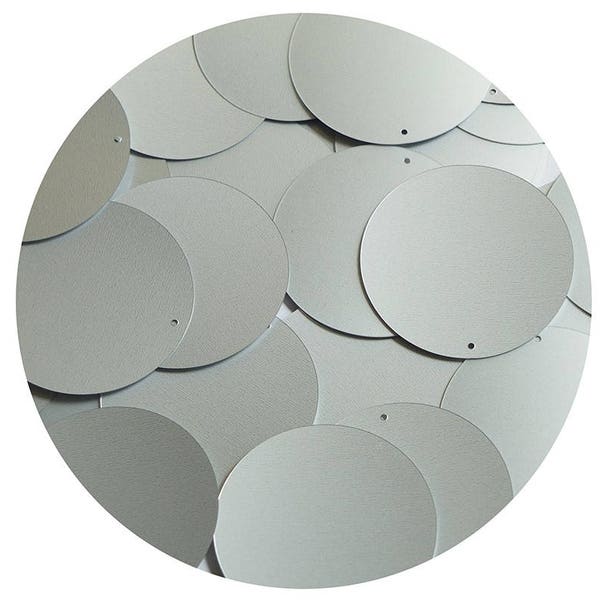 Round Sequin 40mm Silver Matte Satin Transparent Loose Couture Paillettes