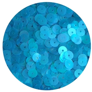 6mm Round Sequins Peacock Teal Blue Green Semi Frost Rainbow Loose Paillettes. Made in USA