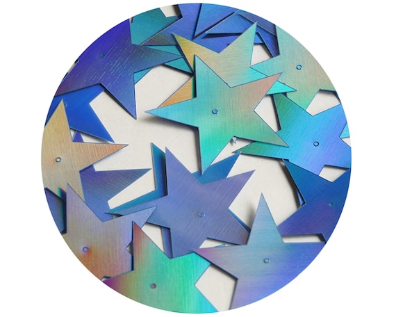 Sequin Star 5 Point 1.5 Gold Hologram Glitter Sparkle Metallic Made in USA