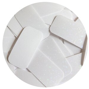 Rectangle Sequin 1.5&quot; White Crystal Hologram Glitter Sparkle Couture Paillettes