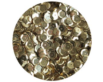 8mm Cup Sequins Gold Metallic Shiny. Made in USA