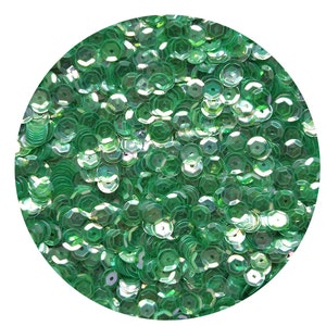 6mm Cup Sequins Facet Paillettes Green Crystal Iris Rainbow Iridescent