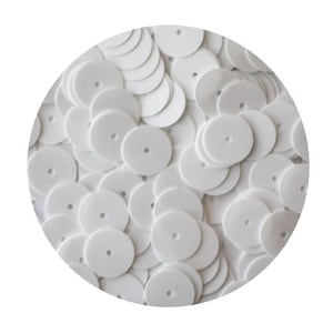 10mm Flat Sequins Opaque White Made in USA