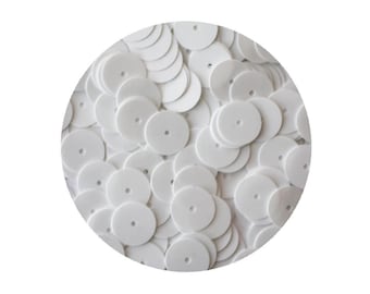 10mm Flat Sequins Opaque White Made in USA