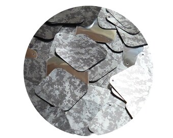 Sequin Digi Ice Camo Camouflage Gray Black Square Diamond 1.5 inch Paillettes