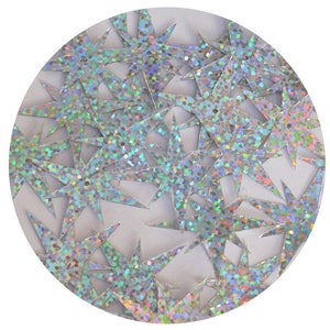 North Star Sequin 1.5&quot; Silver Hologram Glitter Sparkle Metallic Couture Paillettes