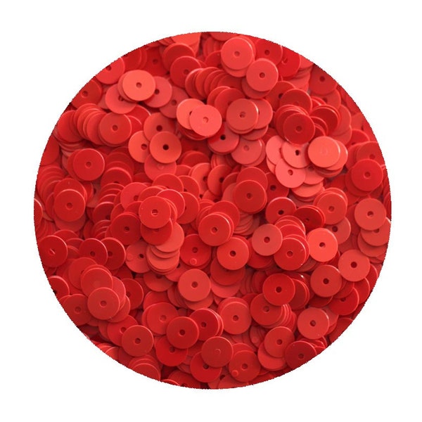 Sequins 6mm Flat Red Opaque