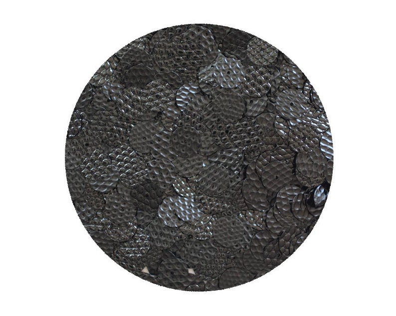 10mm Flat Sequins Premium Black lizard Snakesine texture effect