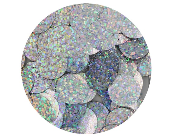30mm ROUND SEQUIN PAILLETTES ~ BLUE VIOLET HOLOGRAM Metallic ~ Made in USA