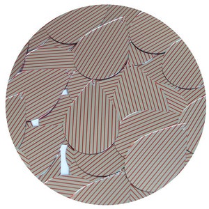 Sequin Teardrop 1.5&quot; Red Silver Pinstripe Metallic