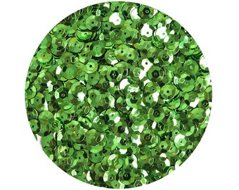 Lentejuelas de copa de 6 mm, color verde lima metalizado. Hecho en EE. UU.