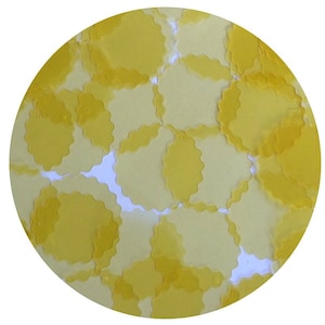 Round Ruffle Edge Vinyl Shape Top Hole 30mm Yellow Go Go Transparent