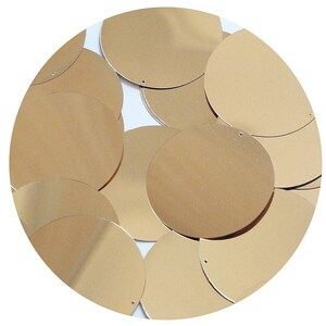 Round Sequin 40mm Pale Gold Metallic Couture Paillettes