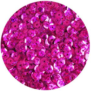 6mm Cup Pailletten Facet Paillettes Fuchsia Roze Hologram Glitter Reflecterend