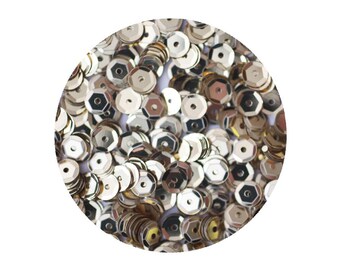 5mm Cup Sequins Silver Metallic