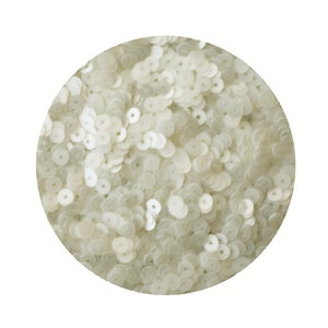 4mm Flache Pailletten Oyster Weiß